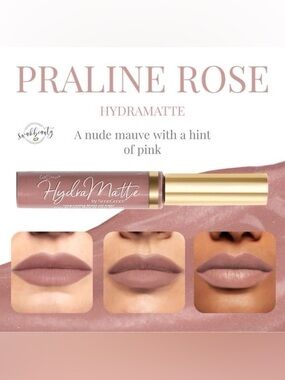 SeneGence HydraMatte Liquid Lipstick — Praline Rose (Nude Mauve with Pink Hint)
